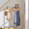 SoBuy FHK06-N Perchero de Pared con 6 Ganchos y 1 Estante Bambú
