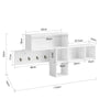 SoBuy FHK17-WPerchero de Pared con 5 Compartimentos y 4 Ganchos