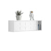 SoBuy FHK18-W Perchero de Pared con 2 Puertas Correderas y 1 Compartimento Blanco