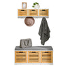 SoBuy FSR23-WN+FHK19-WN Conjunto de 1 banco para calçado e 1 prateleira de parede