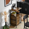 SoBuy FKW111-PF Carro cocina con Ruedas y 3 cajones y 3 Estantes Madera Vintage