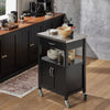 SoBuy FKW22-SCH Carrito de Servir móvil con 2 Puertas y 1 cajón Negro