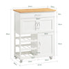 SoBuy FKW45-WN Carrito de Cocina con 3 Puertas y 1 cajón Blanco