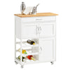 SoBuy FKW45-WN Carrito de Cocina con 3 Puertas y 1 cajón Blanco