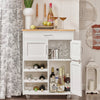 SoBuy FKW45-WN Carrito de Cocina con 3 Puertas y 1 cajón Blanco