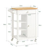Carrinho de cozinha SoBuy FKW46-WN com 3 prateleiras, 1 porta e 1 gaveta