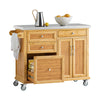 SoBuy FKW70-N Isla de Cocina con ruedas con 4 cajones y 2 Puertas