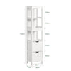 SoBuy FRG126-W Armario alto de Baño con 3 Estantes y 2 cajones Blanco