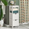Armário de casa de banho SoBuy FRG127-W com 1 prateleira e 2 gavetas, branco