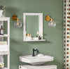 SoBuy FRG129-W Mueble de Pared con Espejo con 1 Estante Blanco