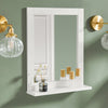 SoBuy FRG129-W Mueble de Pared con Espejo con 1 Estante Blanco