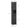 Armário de casa de banho alto SoBuy FRG236-DG com 2 portas e 1 gaveta, cinzento