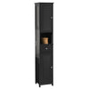 Armário de casa de banho alto SoBuy FRG236-DG com 2 portas e 1 gaveta, cinzento