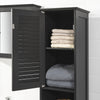 Armário de casa de banho alto SoBuy FRG236-DG com 2 portas e 1 gaveta, cinzento