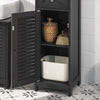Armário de casa de banho alto SoBuy FRG236-DG com 2 portas e 1 gaveta, cinzento