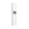 Armário de casa de banho alto SoBuy FRG236-W com 2 portas e 1 gaveta, branco