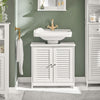 Armário sob o lava-loiça SoBuy FRG237-II-W com 2 prateleiras e 2 portas, branco