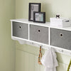 SoBuy FRG282-W Perchero con 5 Ganchos y 3 cajones Blanco y Gris