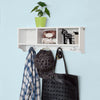 SoBuy FRG48-WPerchero de pared con 3 compartimentos y 4 ganchos Dobles Blanco