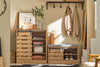 SoBuy FSR120-N Banco Zapatero con Puerta corrediza de Granero 80 x 35 x 48 cm