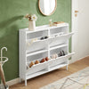 Sapateira SoBuy FSR100-W com 4 abas 100 x 19 x 91 cm, pré-venda, branca