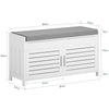 SoBuy FSR102-W Banco Zapatero con 2 Puertas Blanco 90x33x50 cm