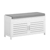 SoBuy FSR102-W Banco Zapatero con 2 Puertas Blanco 90x33x50 cm
