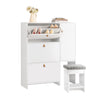 Sapateira SoBuy FSR107-W com 3 abas, 1 porta e 1 banco