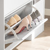 Sapateira SoBuy FSR107-W com 3 abas, 1 porta e 1 banco