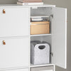 Sapateira SoBuy FSR107-W com 3 abas, 1 porta e 1 banco