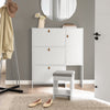 Sapateira SoBuy FSR107-W com 3 abas, 1 porta e 1 banco