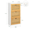 SoBuy FSR108-WN Zapatero con 3 solapas y 2 Ganchos Blanco/Madera