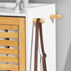 SoBuy FSR108-WN Zapatero con 3 solapas y 2 Ganchos Blanco/Madera
