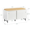 SoBuy FSR116-W Banco Zapatero con Puertas Correderas Blanco
