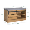 SoBuy FSR120-N Banco Zapatero con Puerta corrediza de Granero 80 x 35 x 48 cm