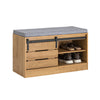 SoBuy FSR120-N Banco Zapatero con Puerta corrediza de Granero 80 x 35 x 48 cm