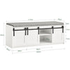 SoBuy FSR133-W Banco Zapatero con Puerta corrediza de Granero