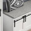 SoBuy FSR133-W Banco Zapatero con Puerta corrediza de Granero