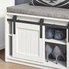 SoBuy FSR133-W Banco Zapatero con Puerta corrediza de Granero