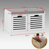 SoBuy FSR23-K-W Banco de almacenamiento con cojines y 2 cubos Blanco