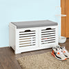 SoBuy FSR23-K-W+FRG282-W Sapateira para mobiliário de corredor com bengaleiro cinzento+branco