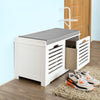 SoBuy FSR23-K-W Banco de almacenamiento con cojines y 2 cubos Blanco