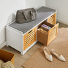 SoBuy FSR23-WN Banco Zapatero con acolchados cojines y 3 cubos
