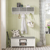 SoBuy FSR35-W+FRG282-W Sapateira para Corredor com Cabide Cinza+Branco