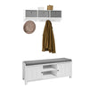 SoBuy FSR35-W+FRG282-W Sapateira para Corredor com Cabide Cinza+Branco