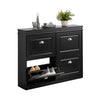 SoBuy FSR79-SCH Zapatero con 4 Puertas Negro