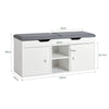 SoBuy FSR96-W Banco Zapatero con 2 Puertas y 2 estantes