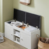 SoBuy FSR96-W Banco Zapatero con 2 Puertas y 2 estantes
