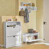 Banco de sapateira SoBuy FSR97-W com almofada acolchoada