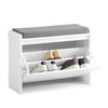 SoBuy FSR98-W Banco Zapatero con 1 solapas Blanco 60x26x46cm